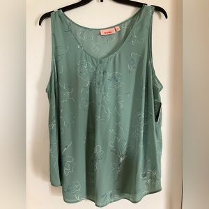 EVRI Green Floral Tank Top